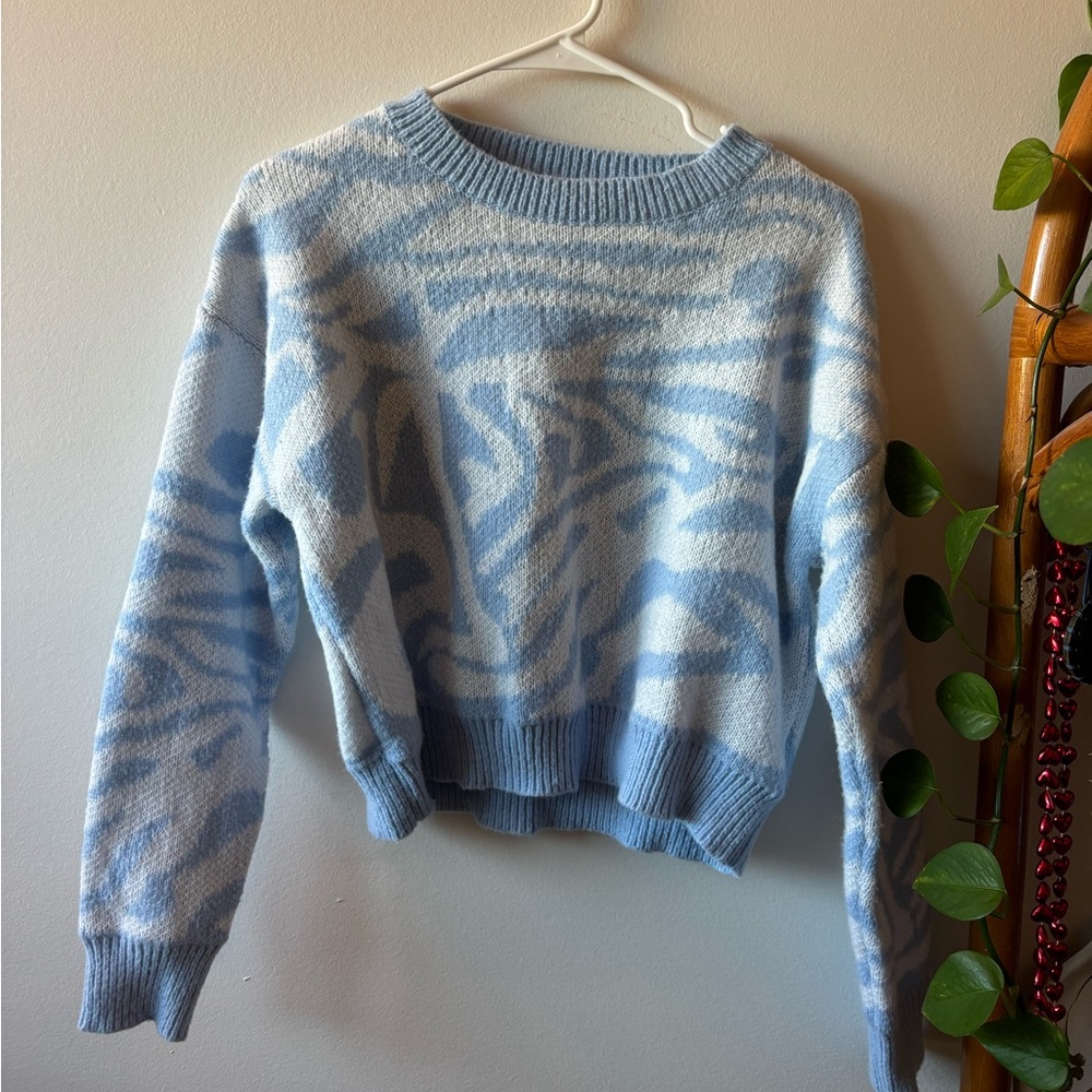 Printed Cropped Sweater - S